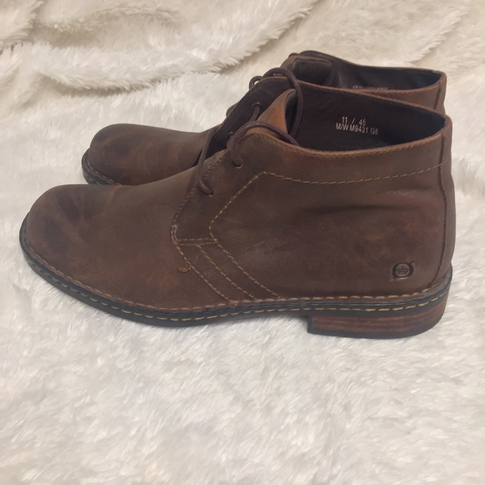Born Brown Leather Chukka Boots Size 11US 45EU - Picture 3 of 15